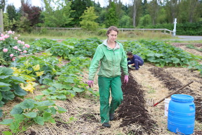 Author Acadia on her farm