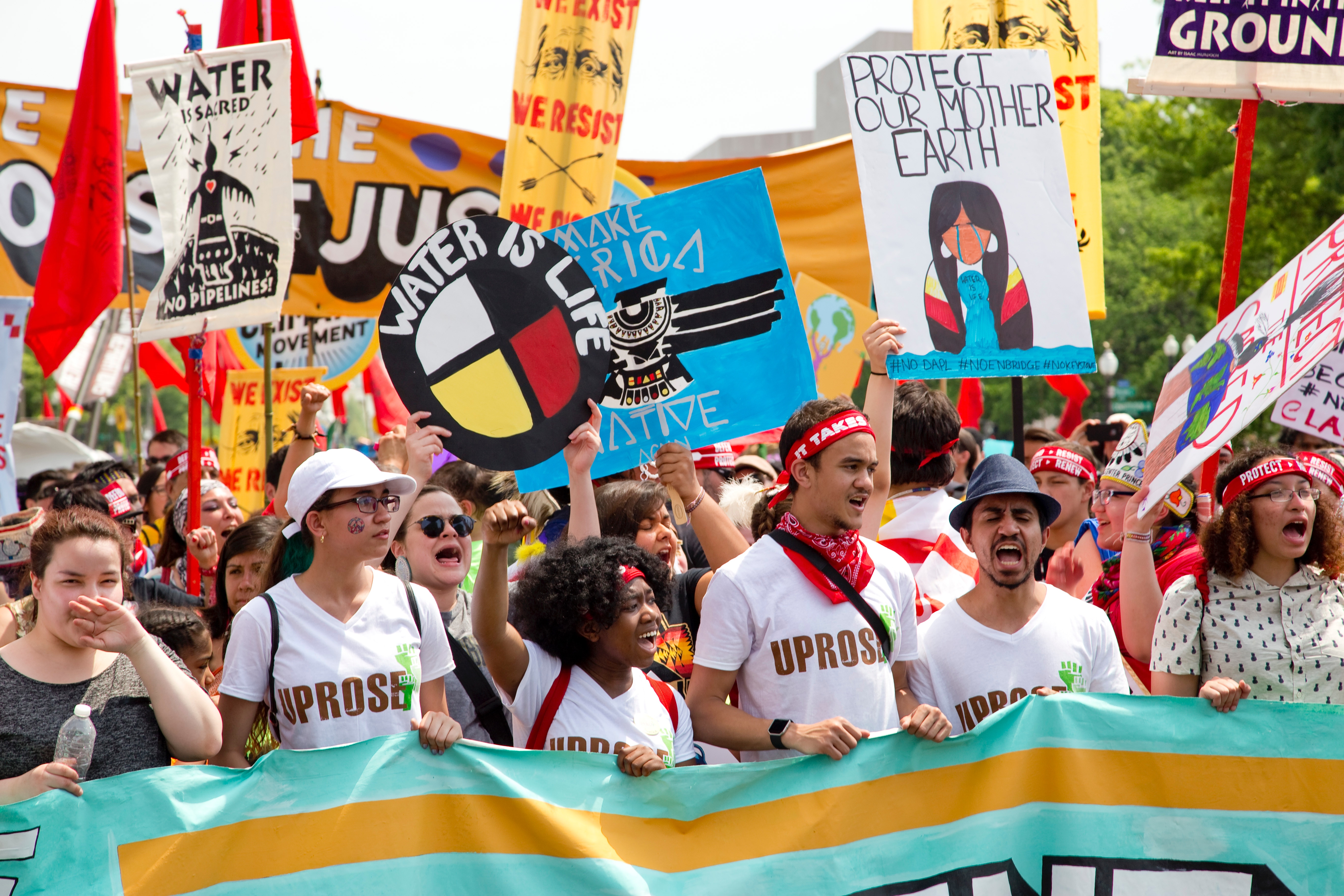 activists at an environmental justice rally