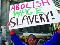 Workers marching on May day 2013 in New York city