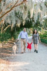 Quirk-Garvan family walking through the park 