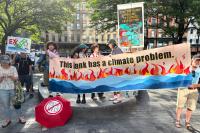 Protest at Citibank in New York City on June 13, 2024. Photo by John Seakwood.