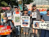 Members of Third Act protest Citibank's financing of fossil fuels. Photo by John Seakwood.