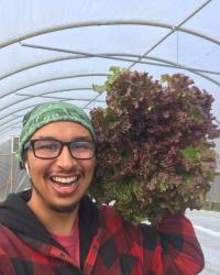 Old City Acres founder, Alexander Ball, with a gorgeous head of lettuce