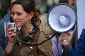 megaphone lady