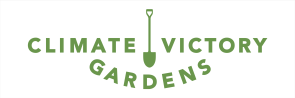 Image: logo for the Climate Victory Gardens campaign