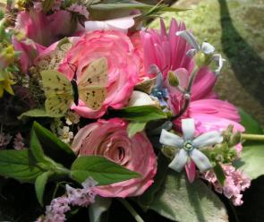 Local grown wildflower and butterfly bouquet.