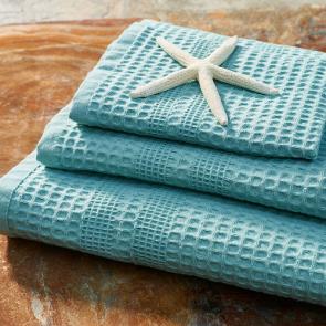 Classic, Waffle Weave Bath Towel set in Seafoam