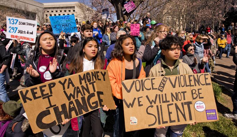 student protesters at March for Our Lives