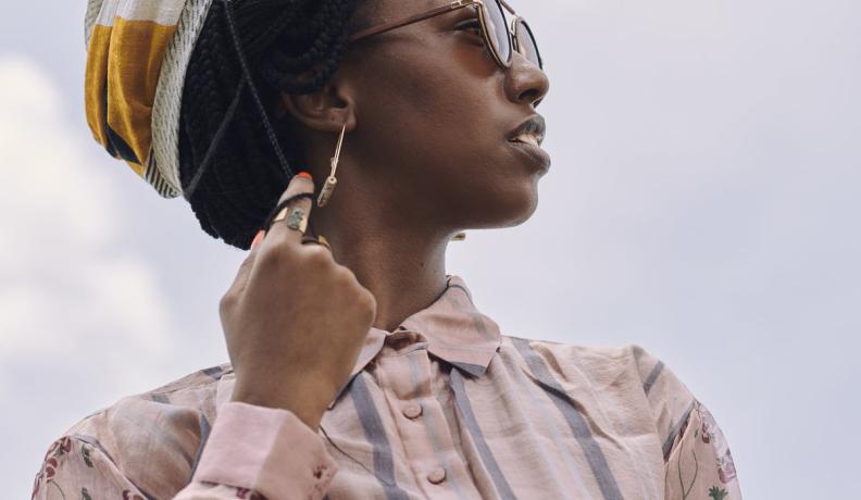 stylishly dressed black woman