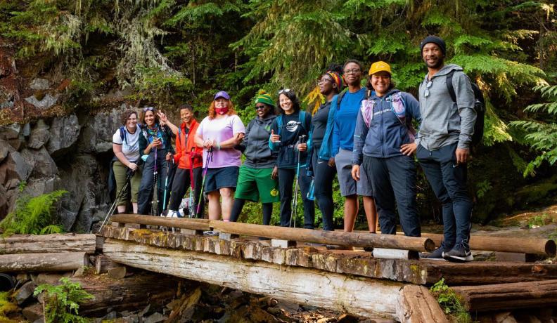 QPOC hikers on a group hike in 2021