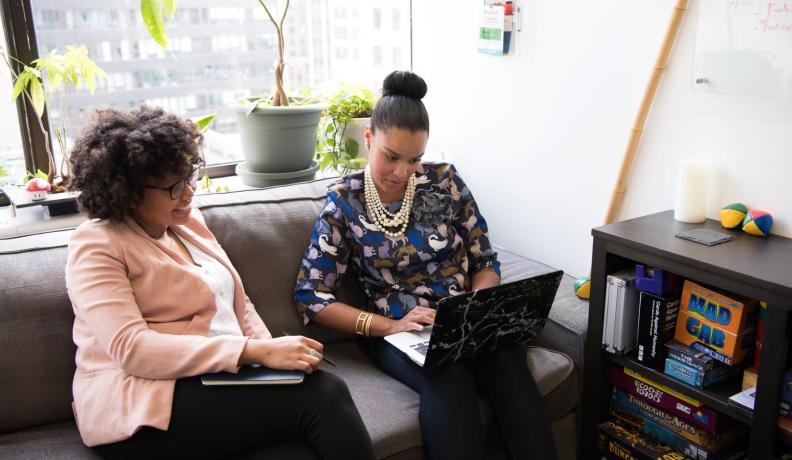 Black women in an office