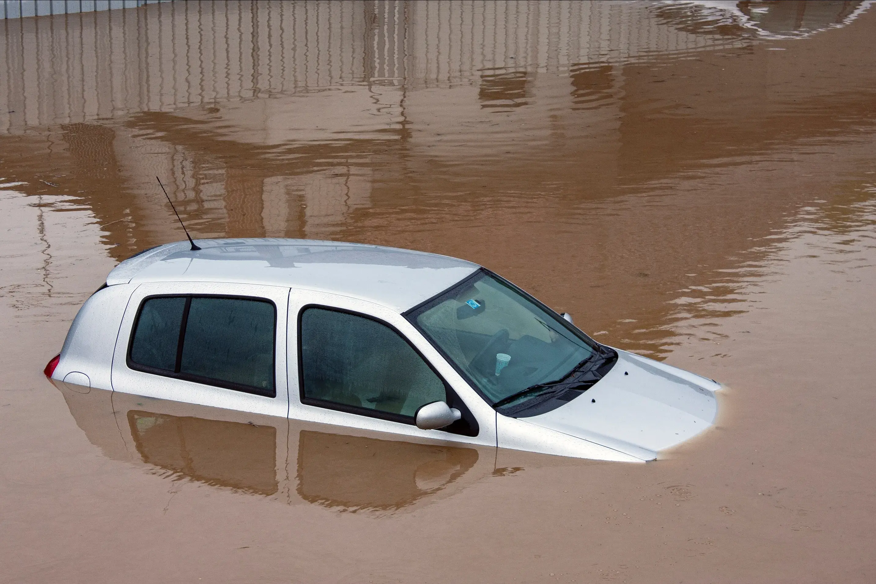 car flooded under water