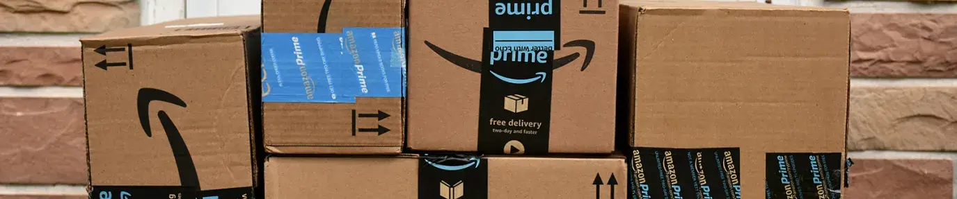 Image: Amazon boxes. Topic: 10 Reasons Not to Shop Amazon