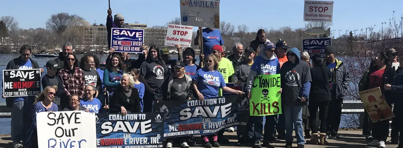 protesters in Marinette, WI