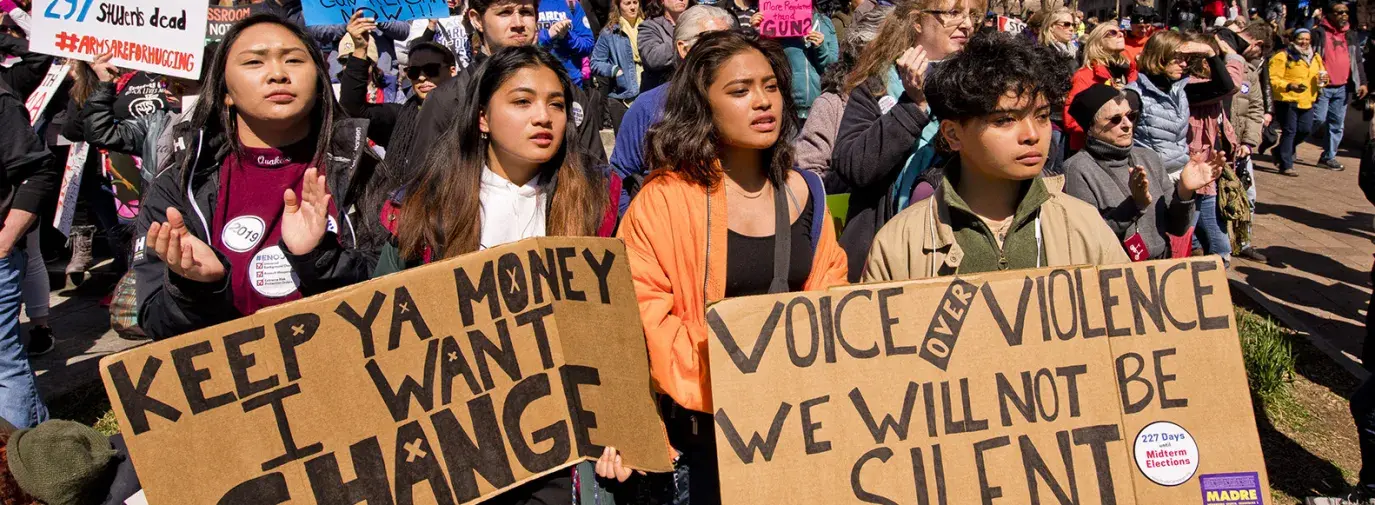 student protesters at March for Our Lives