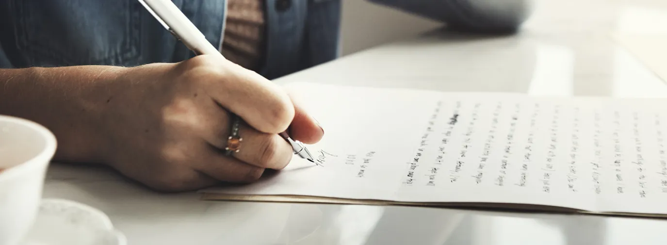 woman writing a letter