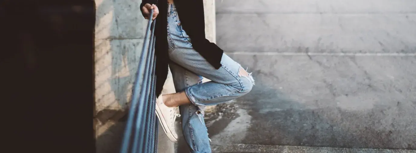 girl wearing jeans