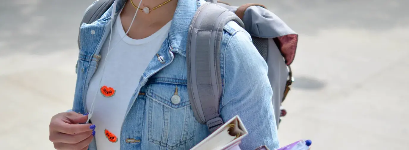 student with books