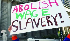 Workers marching on May day 2013 in New York city