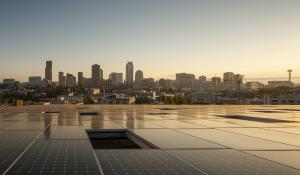 Image: view from the roof of the Bullitt center. Topic: A Living Building Challenge? Accepted!