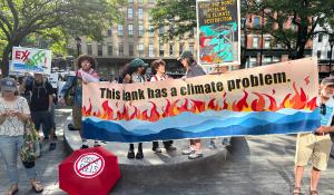 Protest at Citibank in New York City on June 13, 2024. Photo by John Seakwood.