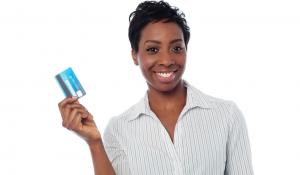 woman with credit card